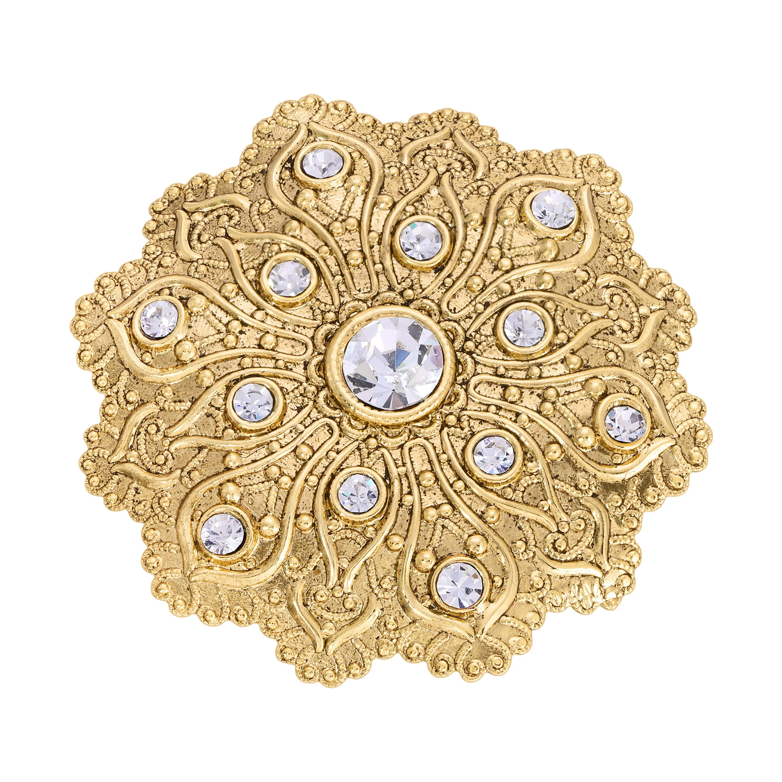 1928 Jewelry Imperial Flower Crystal Brooch