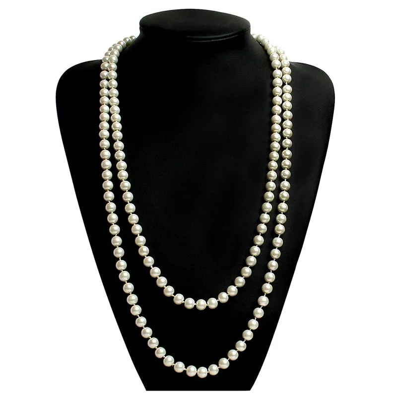 5pcs/set 1920s Great Gatsby Accessories Set Women 20s Costume Flapper Headband Pearl Necklace Bracelet Earring Cigarette Holder