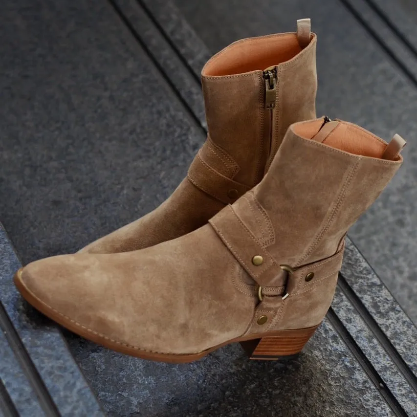 901 Chelsea Boots Suede Beige x Belt