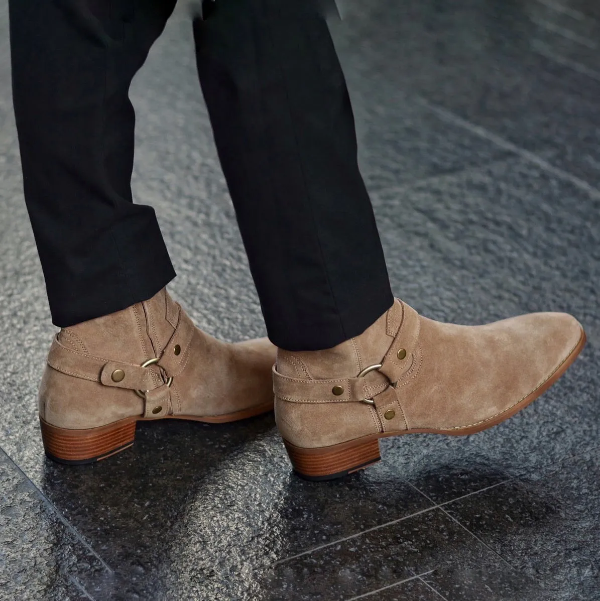 901 Chelsea Boots Suede Beige x Belt