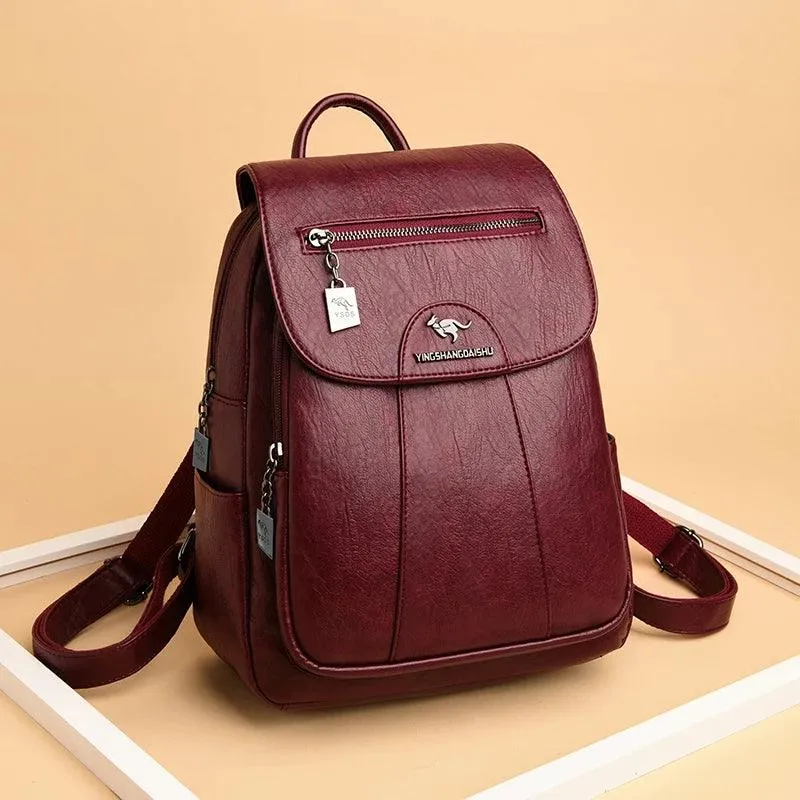 AC0097 Cool Backpack: Women's Soft Leather Shoulder Bag