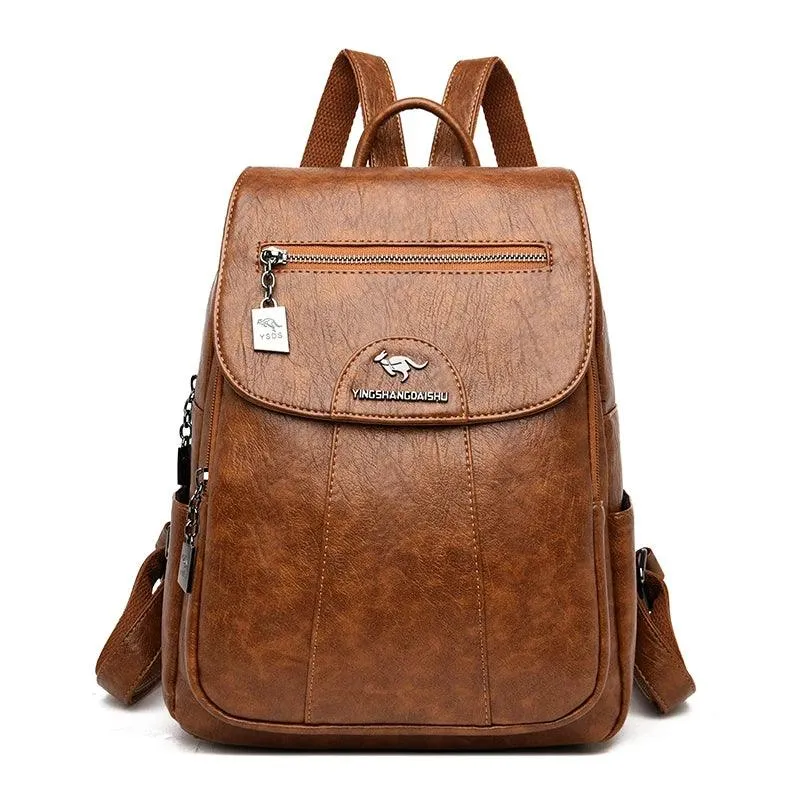 AC0097 Cool Backpack: Women's Soft Leather Shoulder Bag