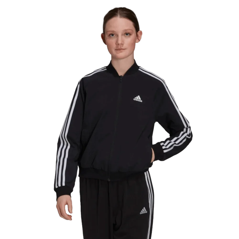 Adidas Essentials 3 Stripe Woven Womens Track Jacket