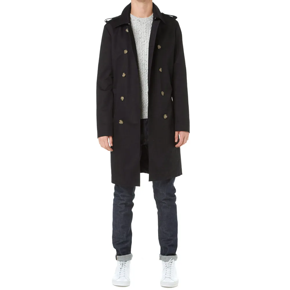 AMI Double Breasted Trench CoatBlack