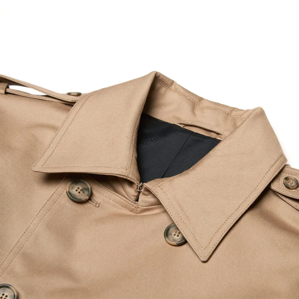 AMI Double Breasted Trench CoatTan