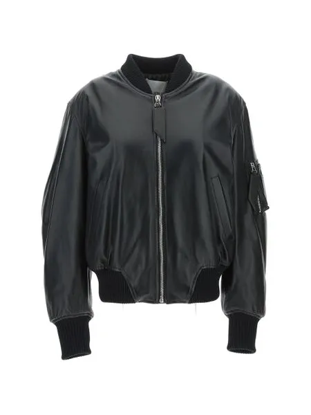 ANJA LEATHER BOMBER JACKET