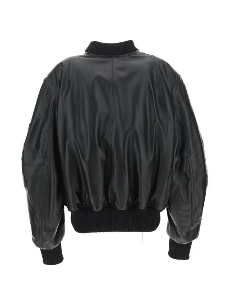 ANJA LEATHER BOMBER JACKET