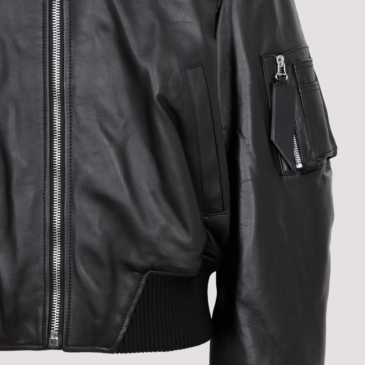 ANJA LEATHER BOMBER JACKET