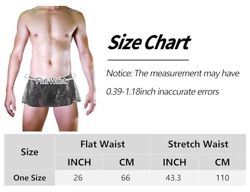 AUBIG Pouch Panties for Men Skirt G-String Thongs Underwear Briefs with Garters Breathable Bikini Briefs Low Waist Stretch Under