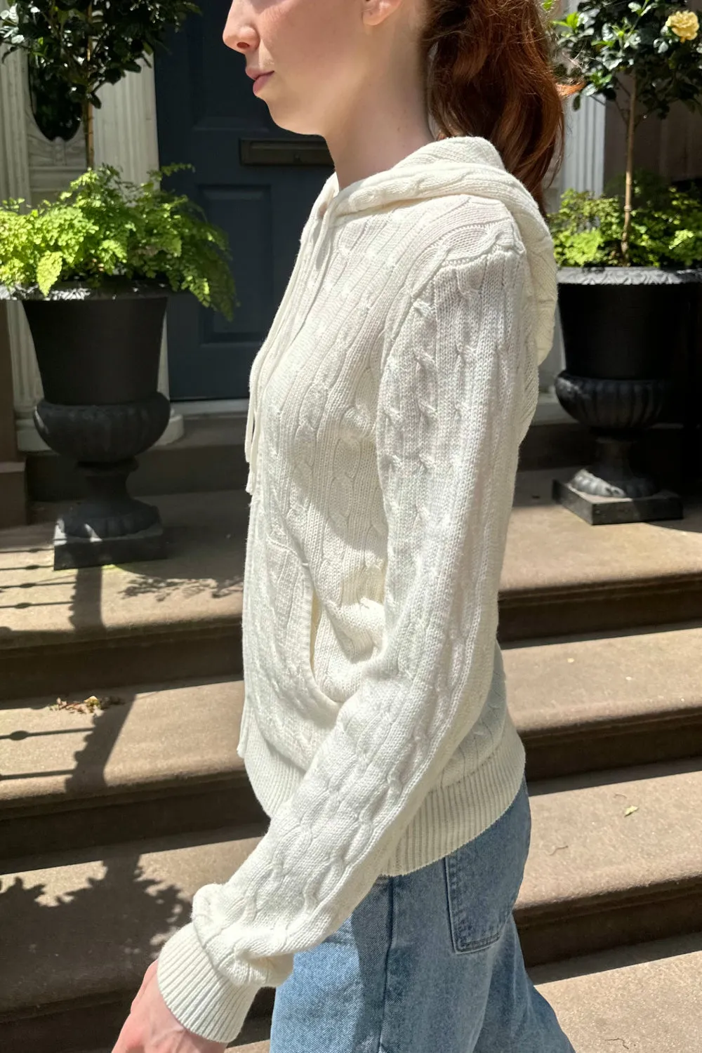 Ayla Cable Knit Zip-Up Hoodie