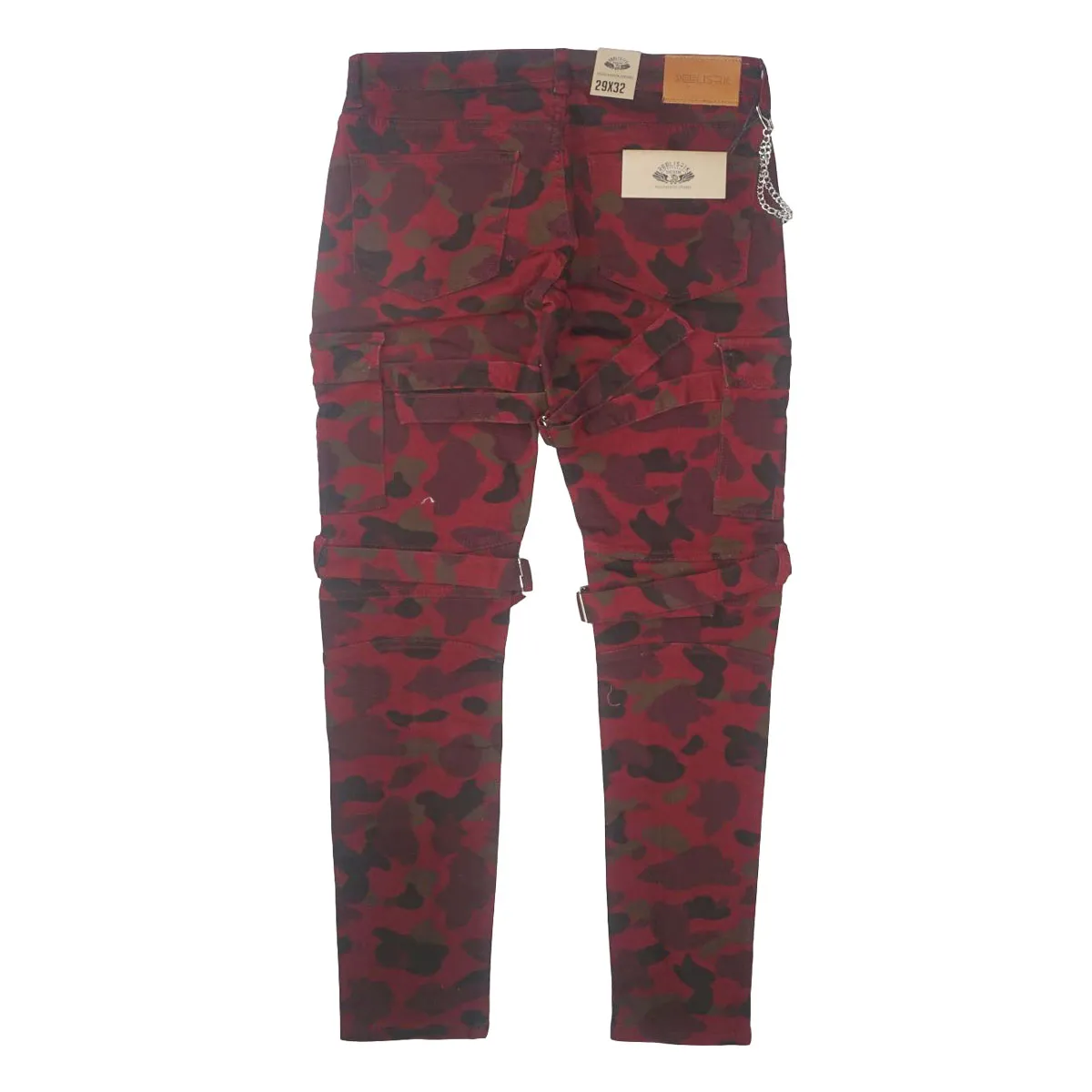 Baghdad Prem Camo Twill Zipper Cargo Denim (Red) /C6