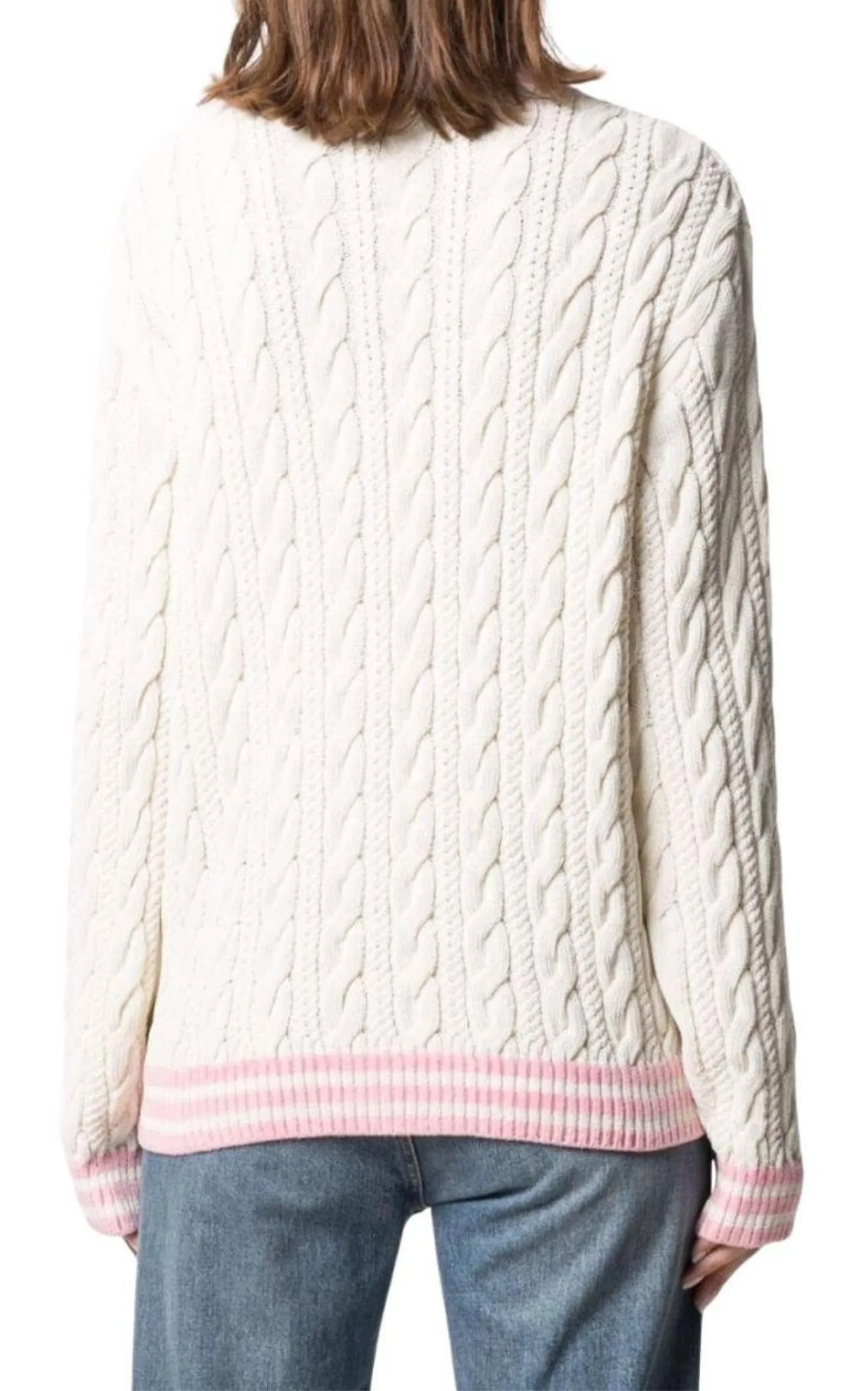 BALMAIN  |Wool-Blend Cable Knit Sweater With Patch