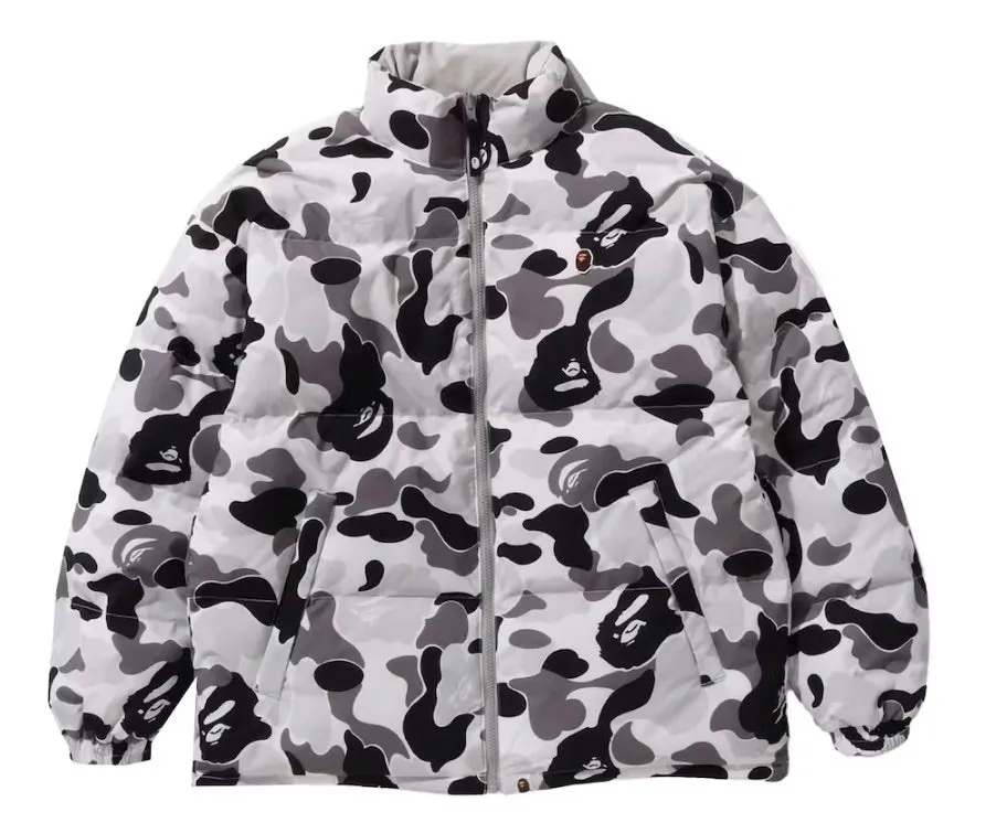 BAPE ABC CAMO REVERSIBLE DOWN JACKET GREY