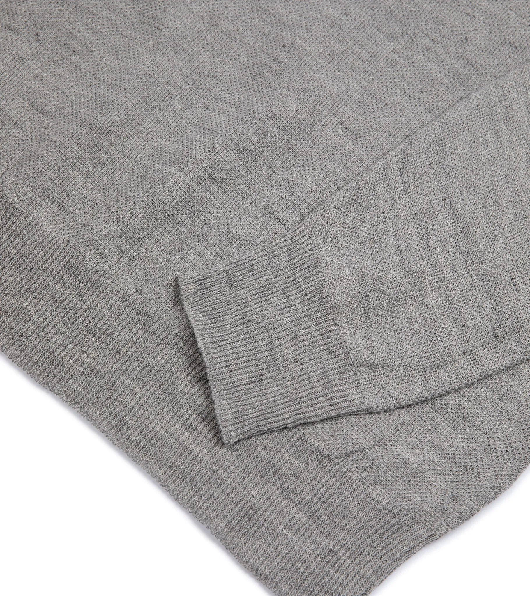 Barena Vignal Slissa Cotton Linen V-Neck Sweater: Grey