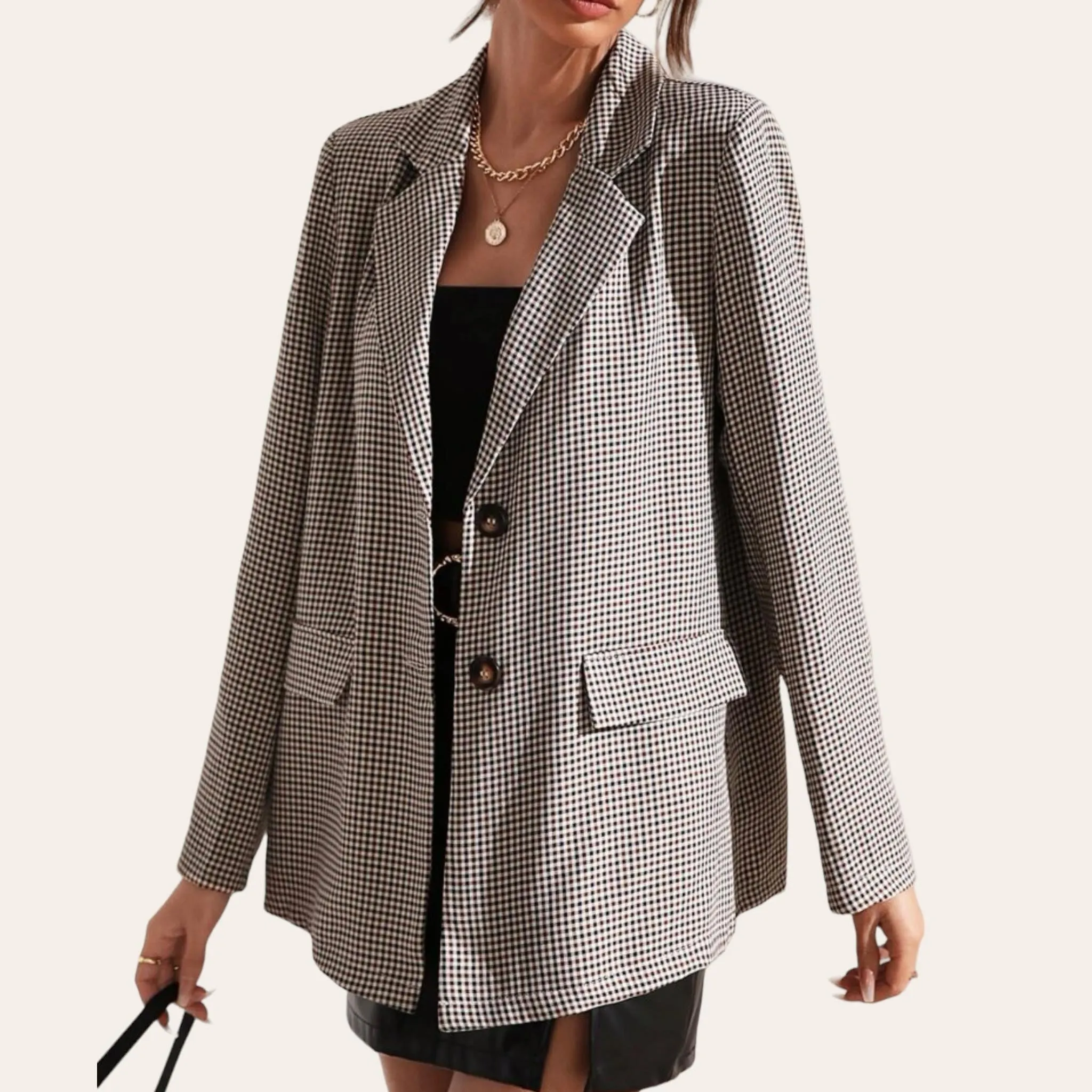 BELA Plaid Lapel Blazer