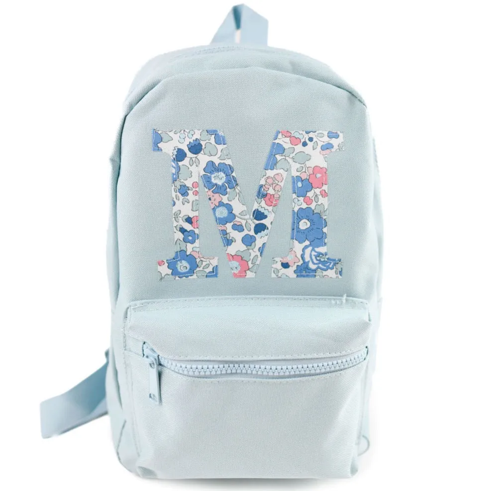 Betsy Blue Liberty of London Initial Small Backpack - Light Blue