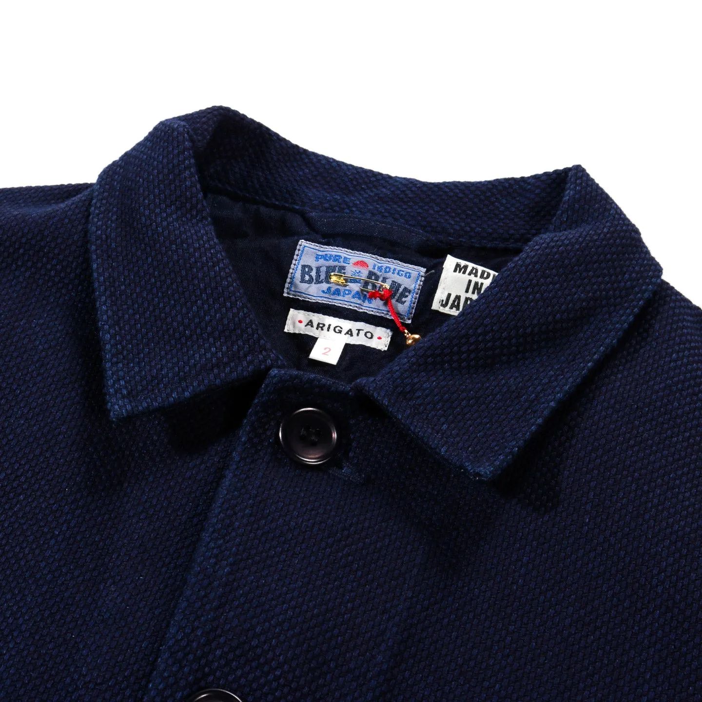 BLUE BLUE JAPAN PURE INDIGO 'SASHIKO' COVERALL JACKET