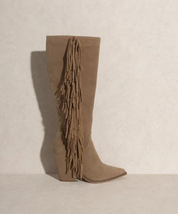 Bohemian Flair Knee-High Fringe Boots