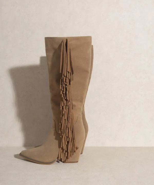 Bohemian Flair Knee-High Fringe Boots