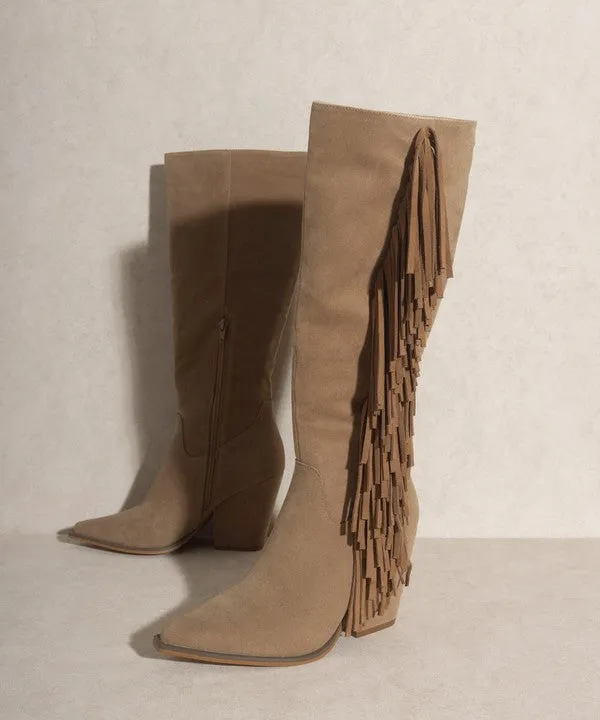 Bohemian Flair Knee-High Fringe Boots