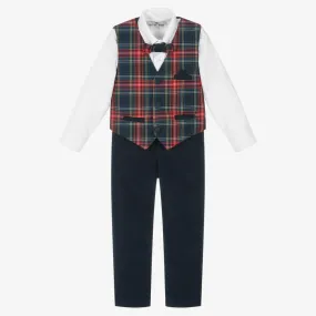 Boys Blue Tartan Outfit Set