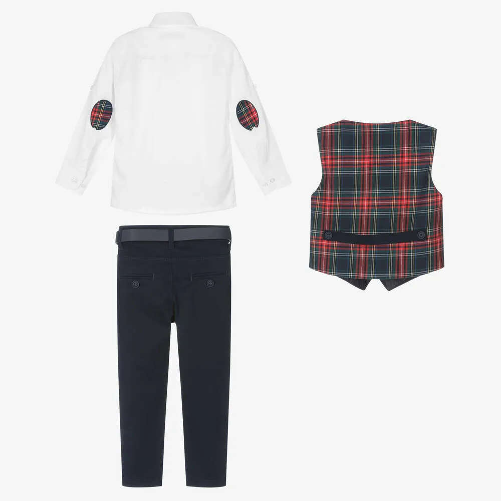 Boys Blue Tartan Outfit Set