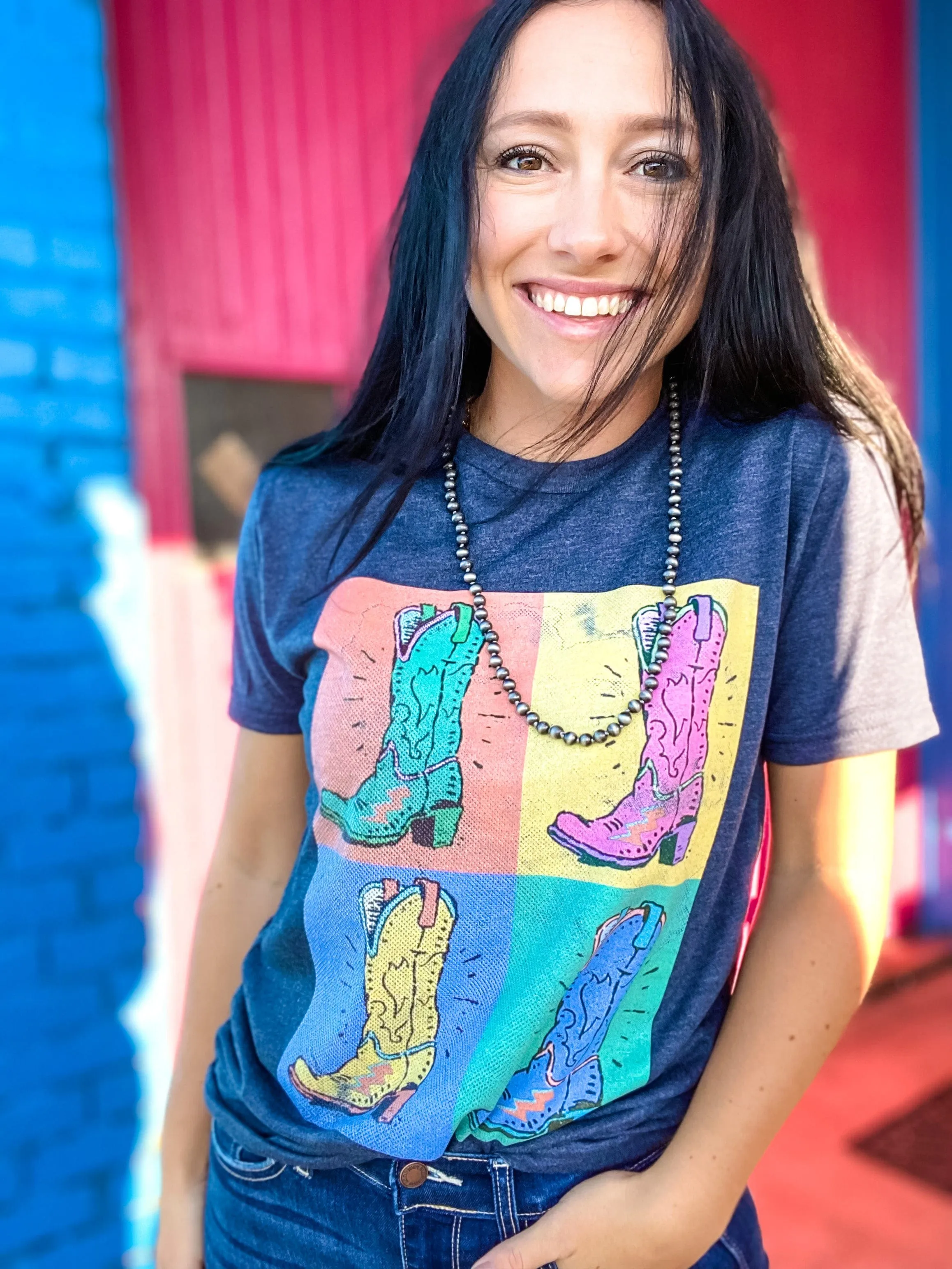 Bright Pop Art Boots Tee