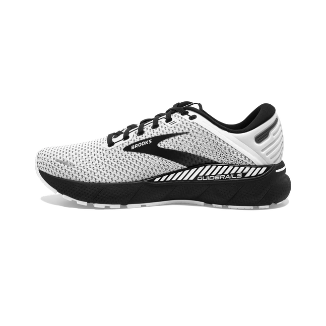 Brooks Mens Adrenaline 22 Athletic Shoes- White/grey/Black