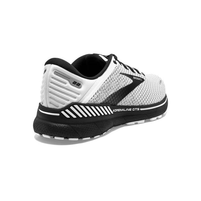 Brooks Mens Adrenaline 22 Athletic Shoes- White/grey/Black