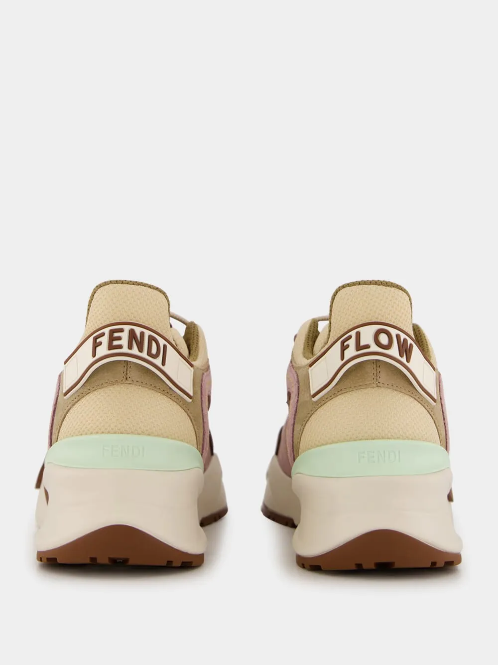 Brown Mesh and Suede Sneakers