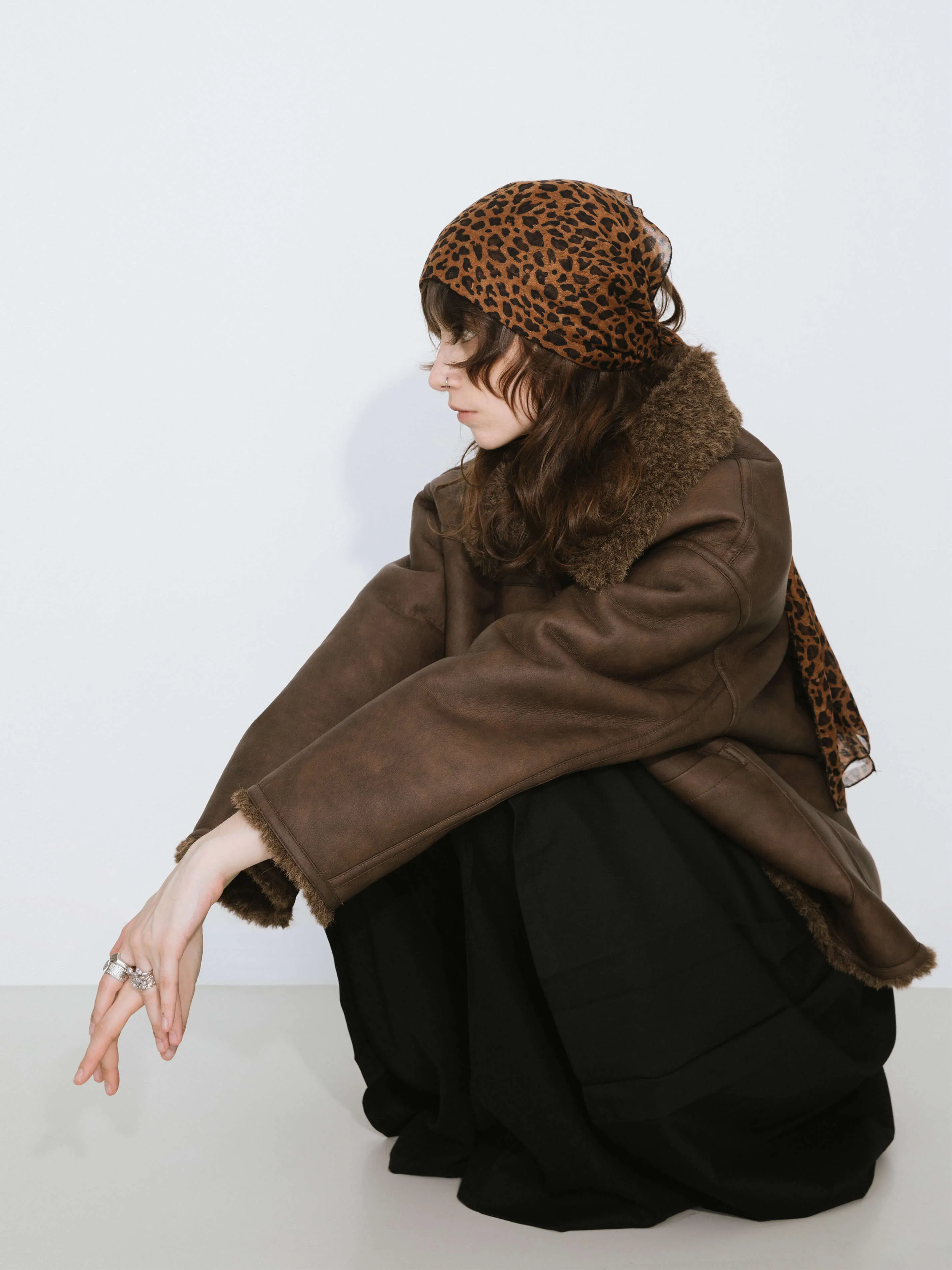 Brown Mid-length Boxy Coat