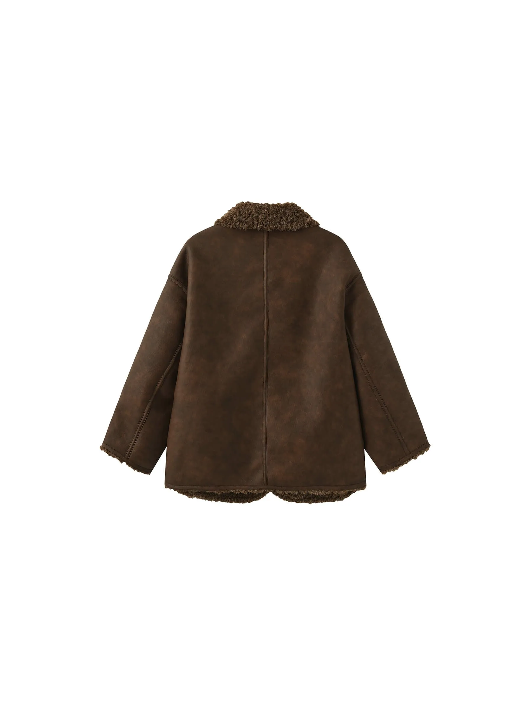 Brown Mid-length Boxy Coat