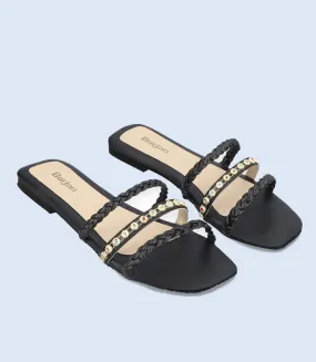 BW8047-BLACK-Women Casual Slipper