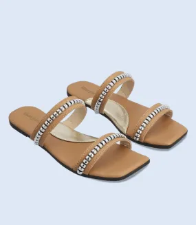 BW8049-BEIGE-Women Casual Slipper