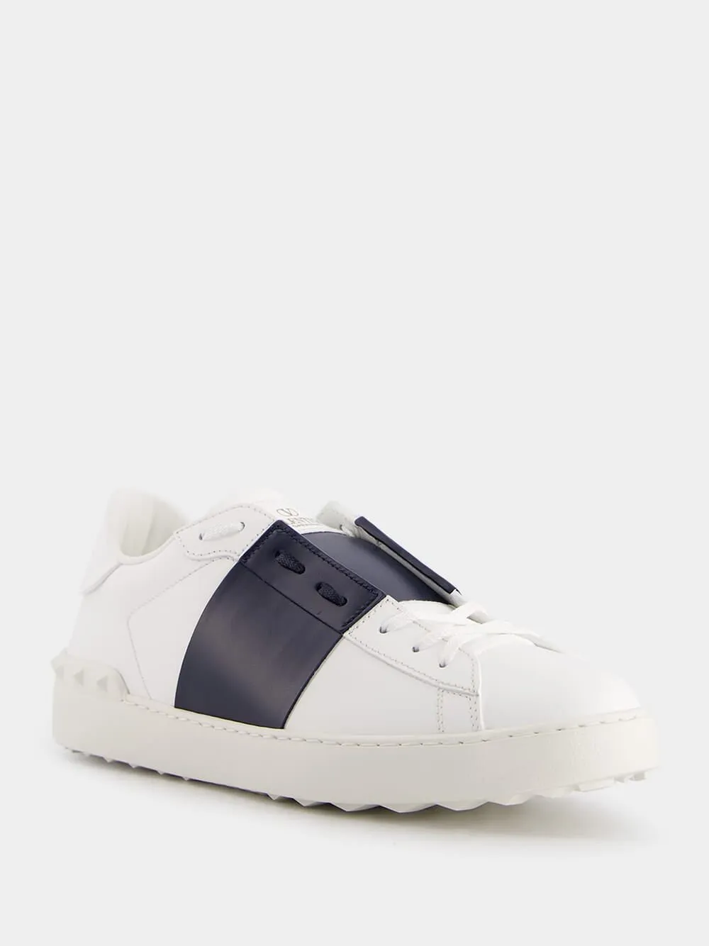 Calfskin Open Navy Sneakers