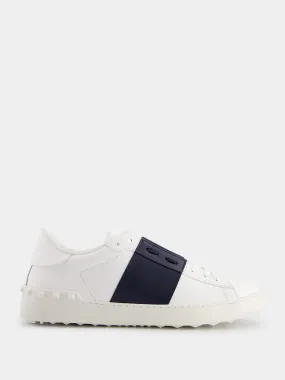 Calfskin Open Navy Sneakers