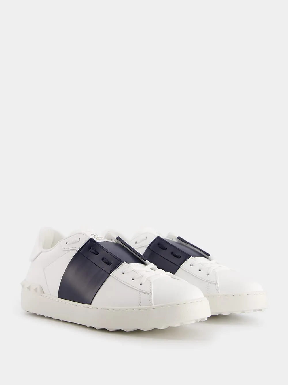 Calfskin Open Navy Sneakers