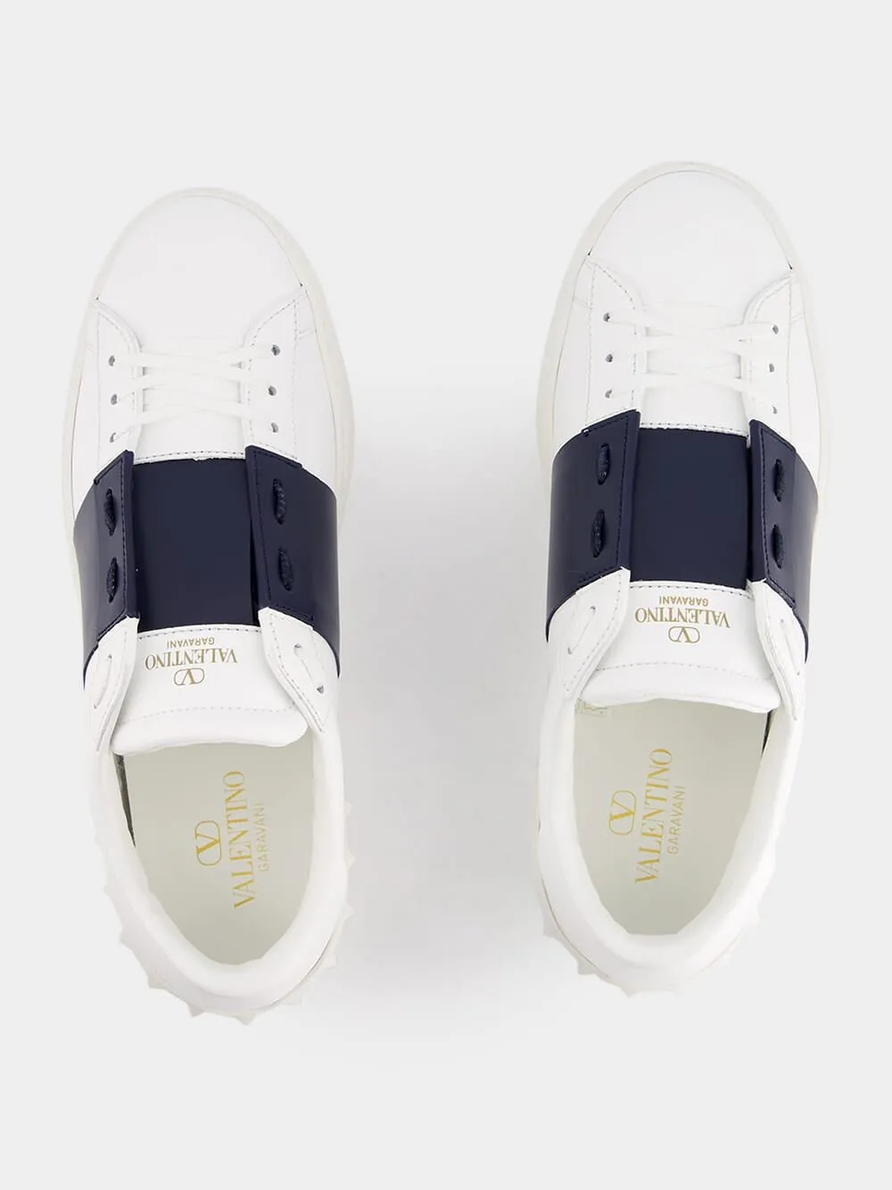 Calfskin Open Navy Sneakers