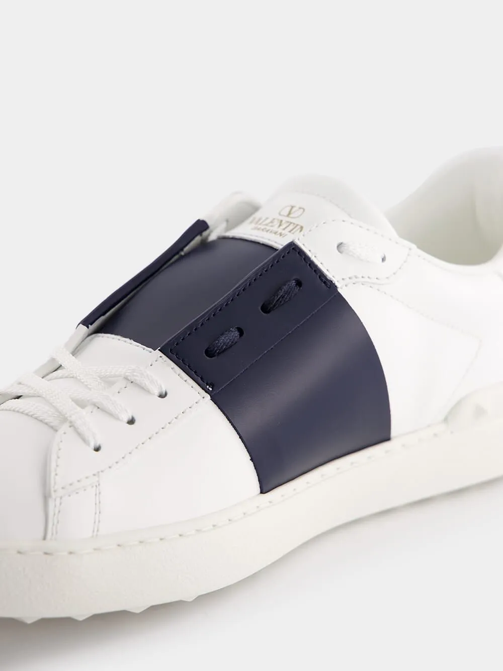 Calfskin Open Navy Sneakers