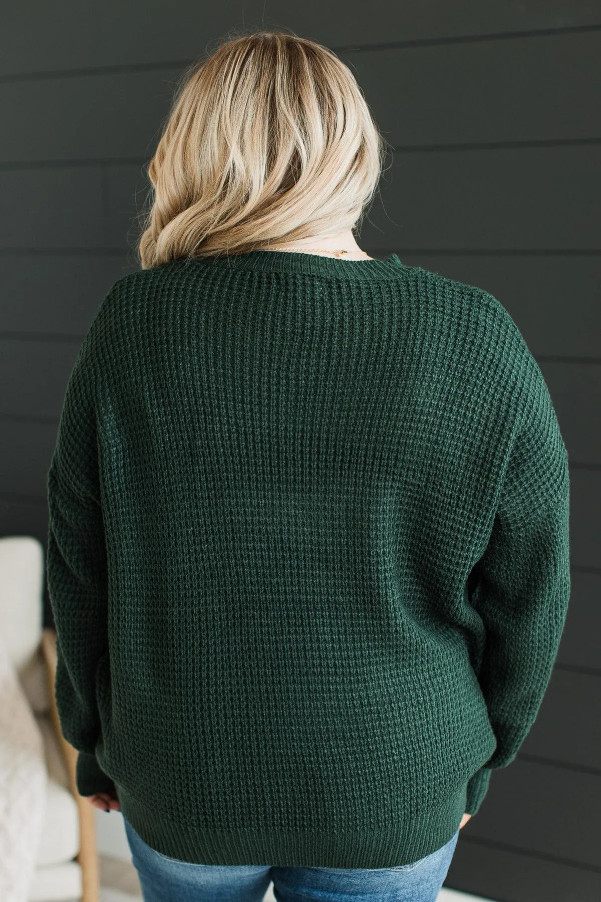 Captivating In Color Knit Sweater- Forest Green