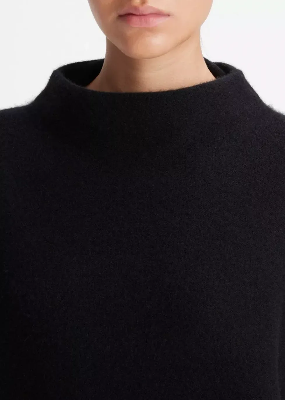 Cashmere Funnel Neck Sweater - Black