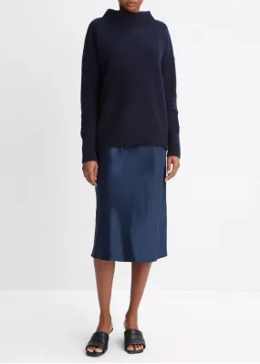 Cashmere Funnel Neck Sweater - Costal Blue