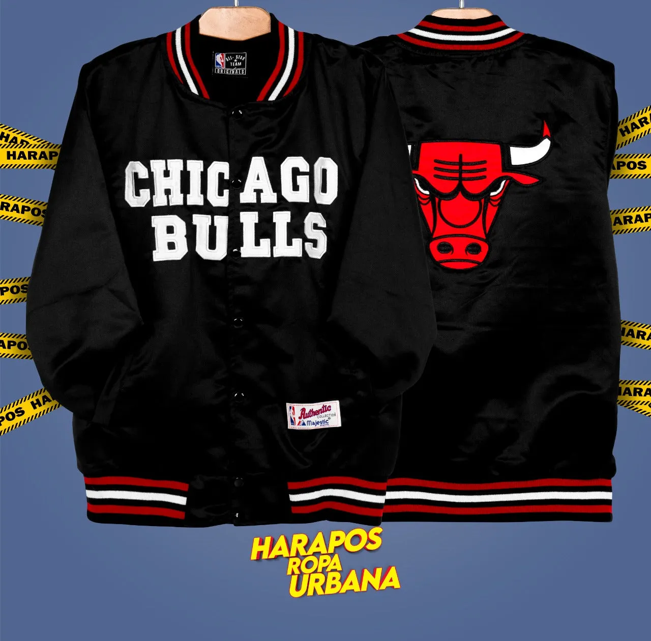 Chamarra Bomber chicago bulls negro