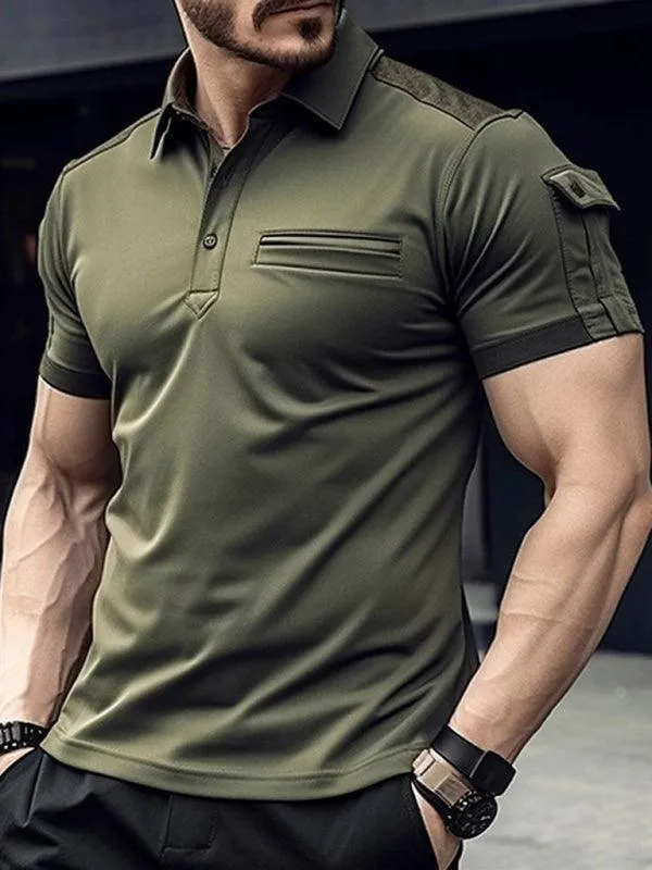 Chest Pocket Men Polo Shirt