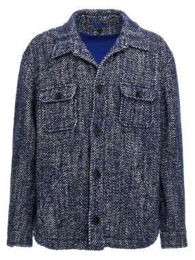 Chevron Wool Jacket Casual Jackets, Parka Blue