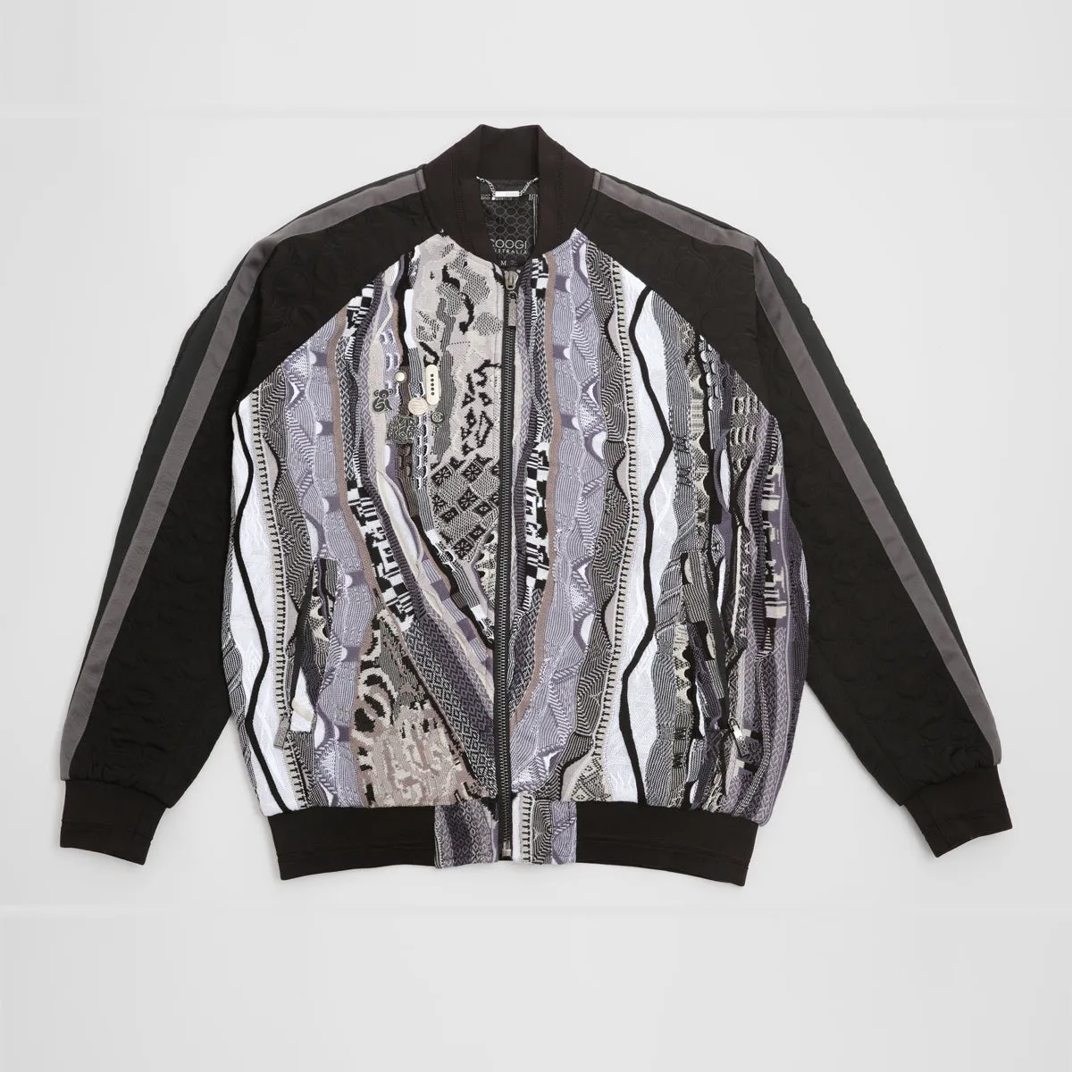 COOGI Sweater Patched Jacket-Black