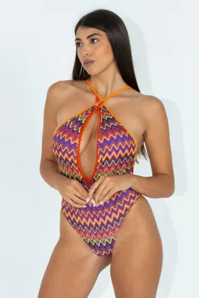 Costume intero monokini chevron