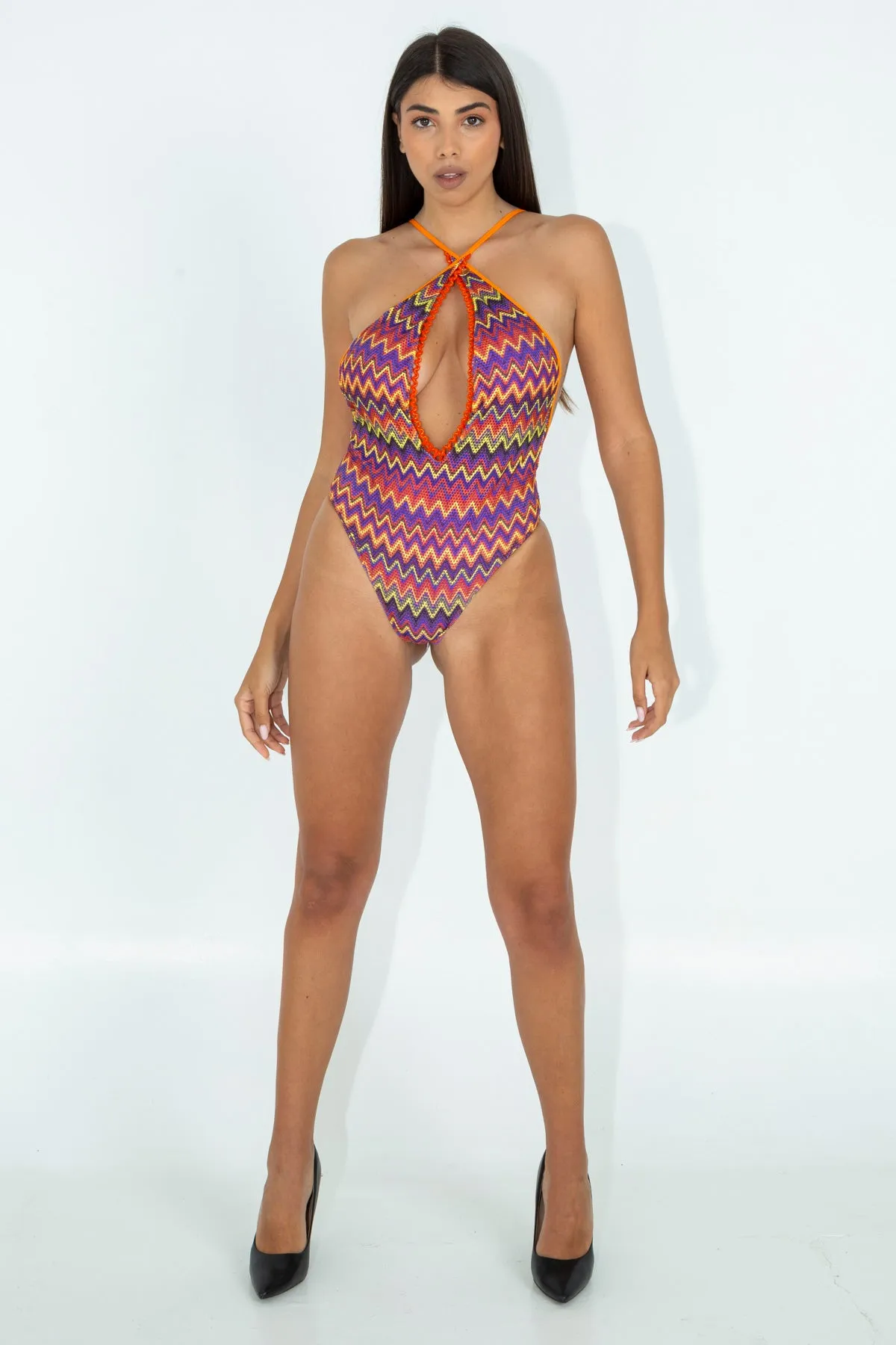 Costume intero monokini chevron