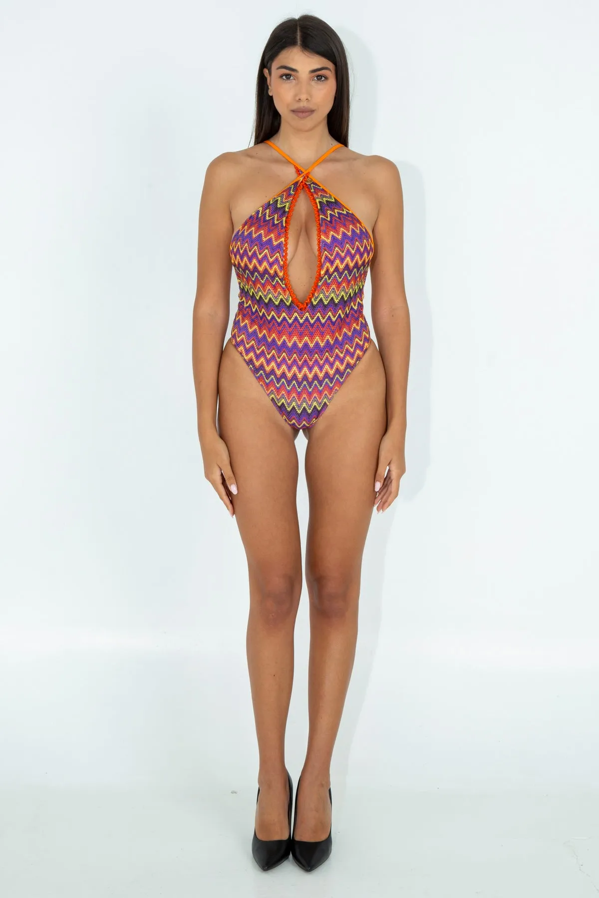 Costume intero monokini chevron