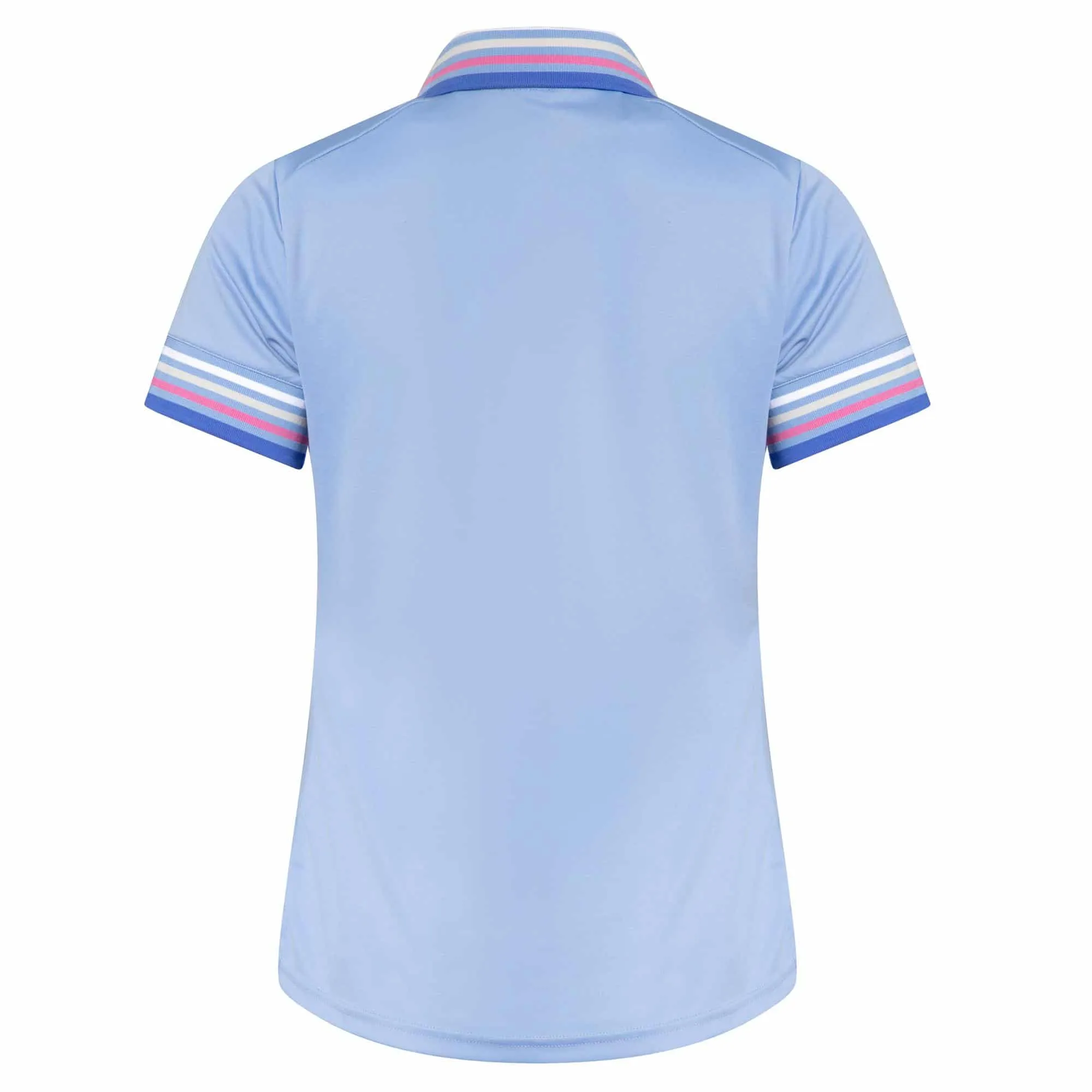 Cross Stripe Ladies Golf Polo Shirt Bel Air Blue